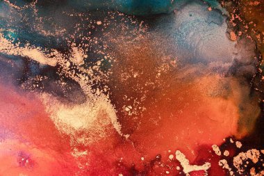 Enfes orjinal resmin mermer mürekkep sanatının soyut arkaplanını yakmak. Boyama, ombre alkol mürekkebinin pürüzsüz mermer arkaplan desenini yaratmak için yüksek kaliteli kağıt dokusuna boyanmış. .