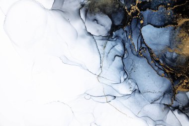 Soyut arkaplan için özgün tablodaki mermer mürekkep soyut sanat. Boyama, ombre alkol mürekkebinin pürüzsüz mermer arkaplan desenini yaratmak için yüksek kaliteli kağıt dokusuna boyanmış. .