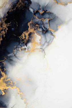 Soyut arkaplan için özgün tablodaki mermer mürekkep soyut sanat. Resim, Kintsuki mürekkep sanatının düz mermer arkaplan desenini yaratmak için yüksek kaliteli kağıt dokusuna boyanmış. .