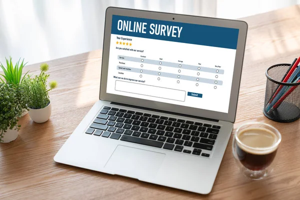 Online Survey Form Modish Digital Information Collection Internet Network — Stock Photo, Image