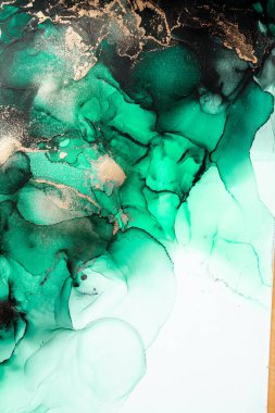 Soyut arkaplan için özgün tablodaki mermer mürekkep soyut sanat. Resim, Kintsuki mürekkep sanatının düz mermer arkaplan desenini yaratmak için yüksek kaliteli kağıt dokusuna boyanmış. .