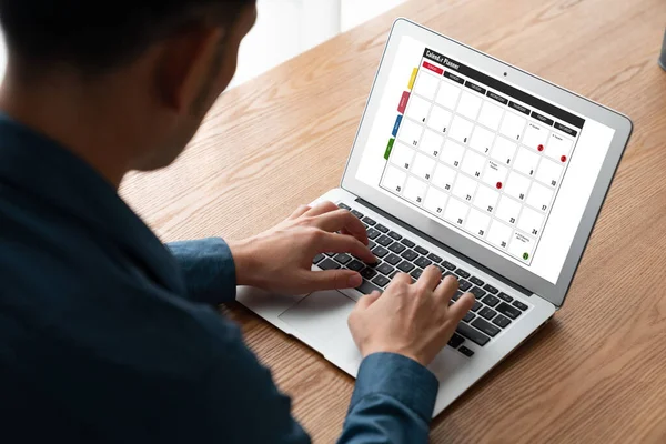 Calendario Aplicación Software Computadora Para Planificación Del Horario Modish Para — Foto de Stock