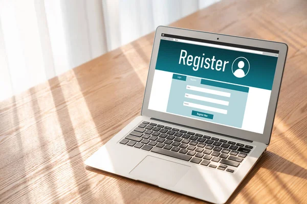 Online Registration Form Modish Form Filling Internet Website — Stock Photo, Image