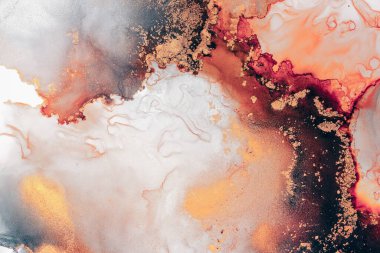 Enfes orjinal resmin mermer mürekkep sanatının soyut arkaplanını yakmak. Boyama, ombre alkol mürekkebinin pürüzsüz mermer arkaplan desenini yaratmak için yüksek kaliteli kağıt dokusuna boyanmış. .