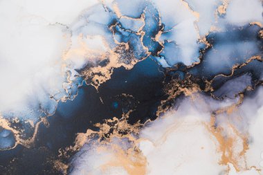 Soyut arkaplan için özgün tablodaki mermer mürekkep soyut sanat. Boyama, ombre alkol mürekkebinin pürüzsüz mermer arkaplan desenini yaratmak için yüksek kaliteli kağıt dokusuna boyanmış. .