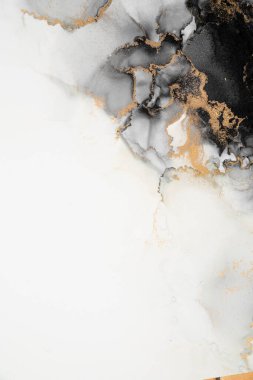 Soyut arkaplan için özgün tablodaki mermer mürekkep soyut sanat. Resim, Kintsuki mürekkep sanatının düz mermer arkaplan desenini yaratmak için yüksek kaliteli kağıt dokusuna boyanmış. .