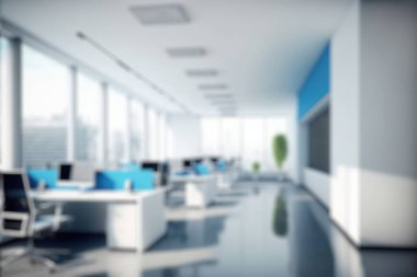 Blur background of modern office interior design . Contemporary workspace for creative business