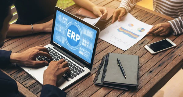 Erp Enterprise Resource Planting Software Modish Business Щоб Планувати Маркетингову — стокове фото