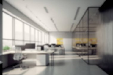 Blur background of modern office interior design . Contemporary workspace for creative business