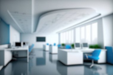 Blur background of modern office interior design . Contemporary workspace for creative business