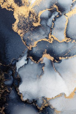 Soyut arkaplan için özgün tablodaki mermer mürekkep soyut sanat. Resim, Kintsuki mürekkep sanatının düz mermer arkaplan desenini yaratmak için yüksek kaliteli kağıt dokusuna boyanmış. .