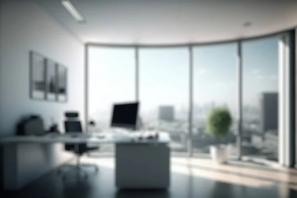 Blur Background Empty Modern Office Background City Center Workspace Interior — Stockfoto