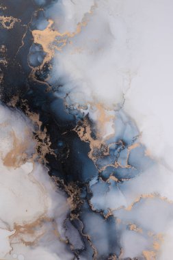 Soyut arkaplan için özgün tablodaki mermer mürekkep soyut sanat. Resim, Kintsuki mürekkep sanatının düz mermer arkaplan desenini yaratmak için yüksek kaliteli kağıt dokusuna boyanmış. .