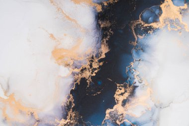 Soyut arkaplan için özgün tablodaki mermer mürekkep soyut sanat. Boyama, ombre alkol mürekkebinin pürüzsüz mermer arkaplan desenini yaratmak için yüksek kaliteli kağıt dokusuna boyanmış. .