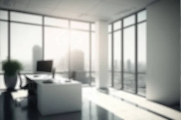 Blur Background Empty Modern Office Background City Center Workspace Interior — Stok fotoğraf
