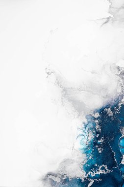 Soyut arkaplan için özgün tablodaki mermer mürekkep soyut sanat. Resim, Kintsuki mürekkep sanatının düz mermer arkaplan desenini yaratmak için yüksek kaliteli kağıt dokusuna boyanmış. .