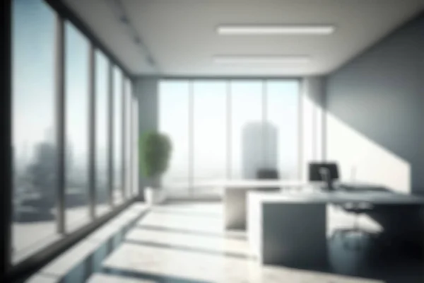 Blur Background Empty Modern Office Background City Center Workspace Interior — Zdjęcie stockowe