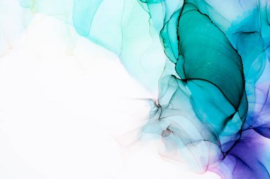 Soyut arkaplan için özgün tablodaki mermer mürekkep soyut sanat. Boyama, ombre alkol mürekkebinin pürüzsüz mermer arkaplan desenini yaratmak için yüksek kaliteli kağıt dokusuna boyanmış. .