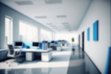 Blur background of modern office interior design . Contemporary workspace for creative business