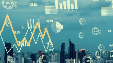 İş verileri analitik arayüzü akıllı şehrin üzerinde uçuyor ve iş zekasının geleceğini değiştiriyor. Stratejik plan için büyük verileri analiz etmek için bilgisayar yazılımı ve yapay zeka kullanılır .