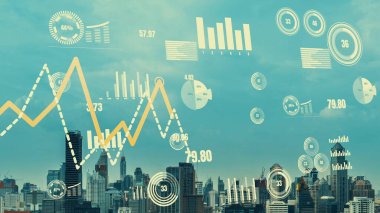 İş verileri analitik arayüzü akıllı şehrin üzerinde uçuyor ve iş zekasının geleceğini değiştiriyor. Stratejik plan için büyük verileri analiz etmek için bilgisayar yazılımı ve yapay zeka kullanılır .