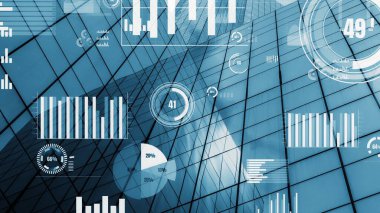 İş verileri analitik arayüzü akıllı şehrin üzerinde uçuyor ve iş zekasının geleceğini değiştiriyor. Stratejik plan için büyük verileri analiz etmek için bilgisayar yazılımı ve yapay zeka kullanılır .