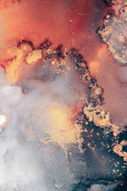 Enfes orjinal resmin mermer mürekkep sanatının soyut arkaplanını yakmak. Boyama, ombre alkol mürekkebinin pürüzsüz mermer arkaplan desenini yaratmak için yüksek kaliteli kağıt dokusuna boyanmış. .