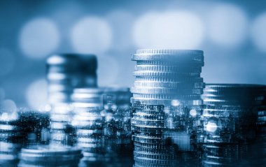 Finans ve para teknolojisi iş refahı ve varlık yönetimi kavramı. Yaratıcı grafik, refah karı elde etmek için değerli varlıklara yatırım yaparak ekonomi ve mali büyümeyi gösteriyor .