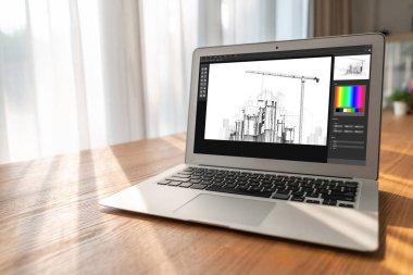 Mimari iş ve profesyonel tasarımcı için mimari tasarım modem yazılım uygulaması
