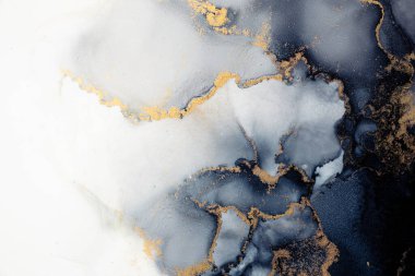 Soyut arkaplan için özgün tablodaki mermer mürekkep soyut sanat. Boyama, ombre alkol mürekkebinin pürüzsüz mermer arkaplan desenini yaratmak için yüksek kaliteli kağıt dokusuna boyanmış. .