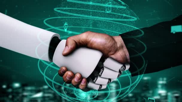 Futuristic Robot Artificial Intelligence Huminoid Transportation Analytic Technology Development Machine — стокове відео