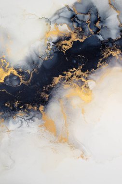 Soyut arkaplan için özgün tablodaki mermer mürekkep soyut sanat. Resim, Kintsuki mürekkep sanatının düz mermer arkaplan desenini yaratmak için yüksek kaliteli kağıt dokusuna boyanmış. .