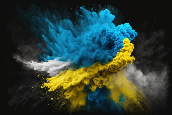 Image of color powder splash and explosion abstract art . Admirable Generative AI image .