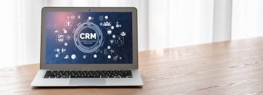 CRM işletme ve işletme için modern bilgisayarda müşteri ilişkileri yönetim sistemi