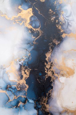 Soyut arkaplan için özgün tablodaki mermer mürekkep soyut sanat. Resim, Kintsuki mürekkep sanatının düz mermer arkaplan desenini yaratmak için yüksek kaliteli kağıt dokusuna boyanmış. .