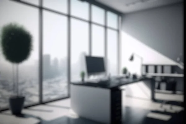 Blur Background Empty Modern Office Background City Center Workspace Interior — Φωτογραφία Αρχείου