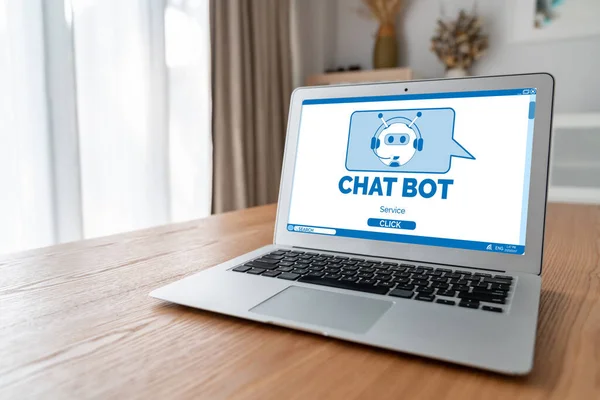 Stock image Chatbot software application for modish online business that automatically reply to customer questions