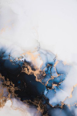 Soyut arkaplan için özgün tablodaki mermer mürekkep soyut sanat. Resim, Kintsuki mürekkep sanatının düz mermer arkaplan desenini yaratmak için yüksek kaliteli kağıt dokusuna boyanmış. .
