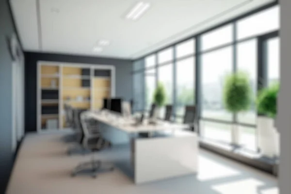 Blur Background Modern Office Interior Design Contemporary Workspace Creative Business — 图库照片