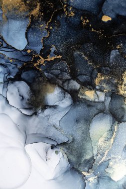 Soyut arkaplan için özgün tablodaki mermer mürekkep soyut sanat. Resim, Kintsuki mürekkep sanatının düz mermer arkaplan desenini yaratmak için yüksek kaliteli kağıt dokusuna boyanmış. .