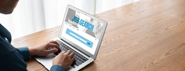 stock image Online job search on modish website for worker to search for job opportunities on the recruitment internet network