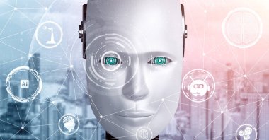 Robot hominoidler, 4. Sanayi Devrimi için yapay zeka ve makine öğrenme süreci gibi görsel yapay zeka kavramlarıyla karşı karşıyalar. 3B görüntüleme