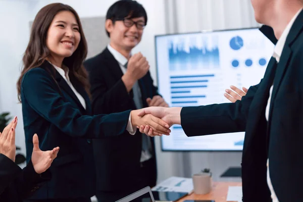 Businesspeople Shake Hand Successful Agreement Meeting Office Worker Colleague Handshake — ストック写真