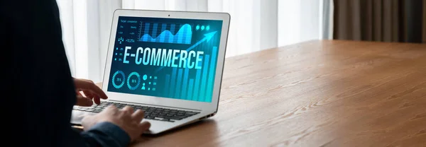 Commerce Data Software Provide Modish Dashboard Sale Analysis Online Retail — Stock Photo, Image