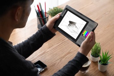 Mimari iş ve profesyonel tasarımcı için mimari tasarım modem yazılım uygulaması