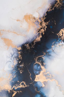 Soyut arkaplan için özgün tablodaki mermer mürekkep soyut sanat. Resim, Kintsuki mürekkep sanatının düz mermer arkaplan desenini yaratmak için yüksek kaliteli kağıt dokusuna boyanmış. .