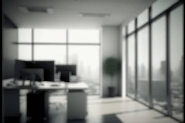 Blur Background Empty Modern Office Background City Center Workspace Interior — Foto de Stock