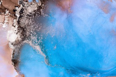 Soyut arkaplan için özgün tablodaki mermer mürekkep soyut sanat. Boyama, ombre alkol mürekkebinin pürüzsüz mermer arkaplan desenini yaratmak için yüksek kaliteli kağıt dokusuna boyanmış. .