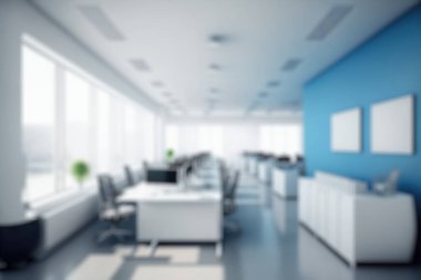 Blur background of modern office interior design . Contemporary workspace for creative business