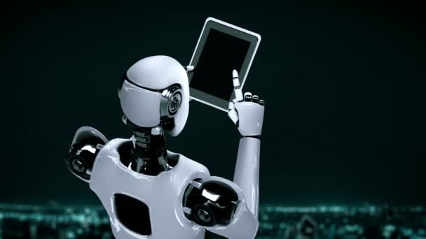 Futuristic Robot Artificial Intelligence Huminoid Industrial Factory Technology Development Machine — 비디오